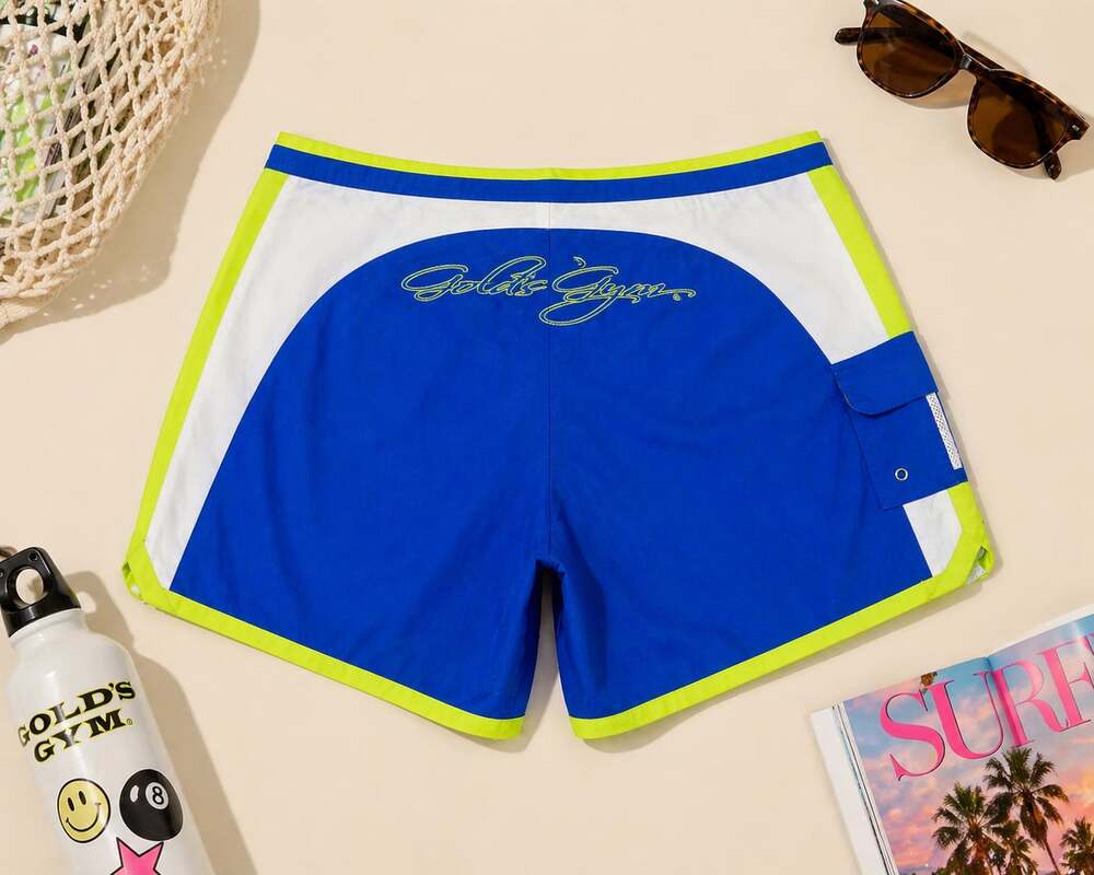 Gold’s Gym Blue Neon Swim Shorts NWT Athletic Beach Sport Size L